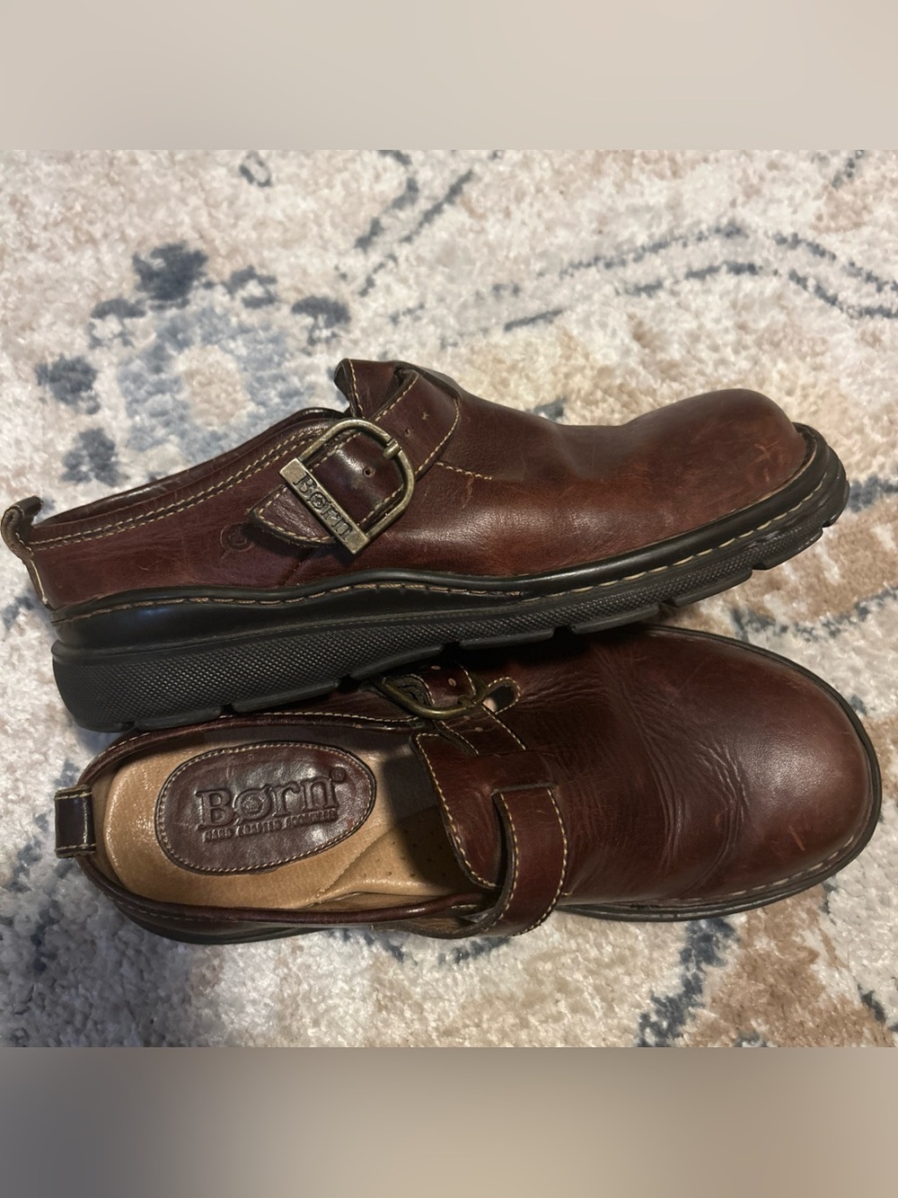 Born Women’s 8.5 Brown Leather Slip-On Casual Shoes